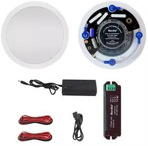 Herdio 6.5 Inch Bluetooth Ceiling Speakers 320W 2-Way Flush Mount in Wall Speakers for Home Bathroom Kitchen Office with Full Range Superior Sound,HCS-818BT