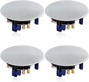 Herdio 320 Watts 2 Way Flush Mount Ceiling Speakers 4 Inches for Bathroom, Kitchen,Living Room,Office 4 Speakers