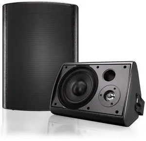 Herdio 6.5 Inches Indoor Outdoor Bluetooth Speakers Waterproof with Powerful Bass,Wall Mount Speakers Wired Weather Resistant for Patio Home Deck Porch Backyard 400 Watts(Black)