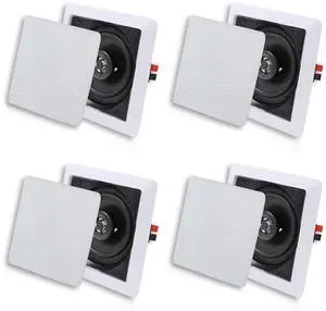 Herdio Bluetooth Ceiling Speakers, 320W 5.25 Inch Flush Mount in Wall Speakers Surround Sound System, Perfect for Home Theater, TV, Bathroom, White, 2 Pairs