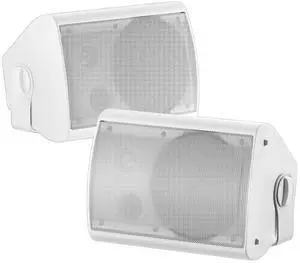 STUDIOFINIX 6.5 Inch 400W Outdoor Speakers Wired Waterproof Passive, Wall Mount Speakers for Patio Home Garage Pool (White)