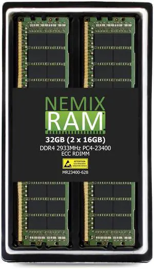 NEMIX RAM 32GB (2X16GB) DDR4 2933MHZ PC4-23400 2Rx8 1.2V CL21 288-PIN ECC RDIMM Registered Server Memory KIT