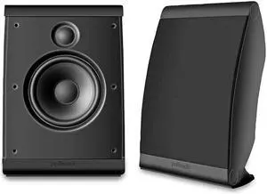 Polk Audio OWM3 Wall and Bookshelf Speakers | The Most High-Performance Versatile Loudspeaker | Paintable Grilles (Pair, Black)