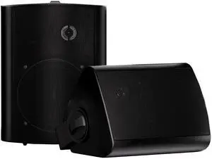 Herdio 5.25 Inches Passive Outdoor Speakers Wired Waterproof, 300 Watts Wall Mount Speakers All Weather for Patio Indoor Deck Countryard (1 Pair, Black)