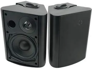 Herdio 5.25 Inch Indoor Outdoor Bluetooth Speakers Patio Waterproof Wired Wall Mount System 300 Watts (Black)