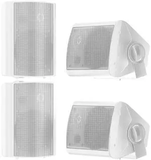 STUDIOFINIX 5.25 Inch 600W Passive Wall Mount Speakers Weather Resistant Indoor Outdoor Speakers for Patio Garage Home,2 Pairs (White)