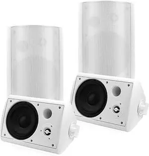 STUDIOFINIX 6.5 Inch Passive Indoor Outdoor Speakers Wired Waterproof with 800Watts, Wall Mount Speaker,for Patio,Covered Porch,Deck,Poolside(4 SpeakersWhite)