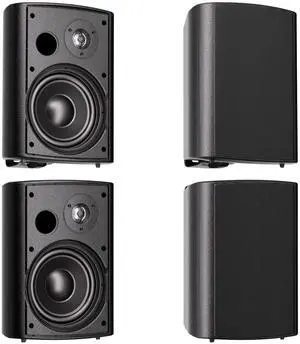 Herdio 6.5 Inches Outdoor Speakers Wired Waterproof Passive,Wall Mount Speakers with 800 Watts Powerful Bass for Home Patio Garden Covered Deck,All-Weather Durability,Black(2 Pairs)