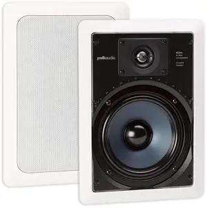 Polk Audio RC65i 2-Way in-Wall 6.5" Speakers (Pair), Ideal for Damp and Humid Indoor/Outdoor Placement, (White, Paintable Grille)