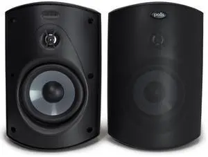 Polk Audio Atrium 5 Outdoor Speakers with Powerful Bass (Pair, Black), All-Weather Durability, Broad Sound Coverage, Speed-Lock Mounting System