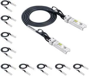10Gtek SFP+ DAC Twinax Cable, 10G SFP+ to SFP+ Direct Attach Copper Patch Passive Cable for Cisco SFP-H10GB-CU0.5M, Ubiquiti UniFi UC-DAC-SFP+, TP-Link TL-SM5220-0.5M and More, 0.5-Meter, 10-Pack