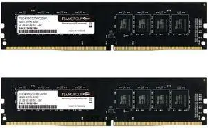 TEAMGROUP Elite DDR4 64GB Kit (2 x 32GB) 3200MHz (PC4-25600) CL22 Unbuffered Non-ECC 1.2V UDIMM 288 Pin PC Computer Desktop Memory Module Ram Upgrade - TED464G3200C22DC01