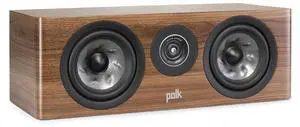 Polk Audio Reserve Series R300 Compact Center Channel Loudspeaker for Dynamic, Detailed Audio, 1" Pinnacle Ring Tweeter & Dual 5.25" Turbine Cone Woofers, Hi-Res Certified Wall Mountable Walnut Brown