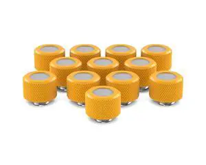 PrimoChill 14mm OD Rigid SX Fitting - 12 Pack - Yellow