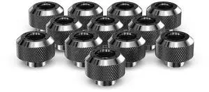 PrimoChill 1/2in. Rigid RevolverSX Series Fitting - 12 Pack - Dark Nickel