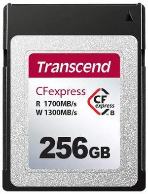 Transcend TS256GCFE820 CFexpress 820 Type B Memory Card for 4K Video Capture Ultra-Fast Transfer Speed of 1700 MB/s