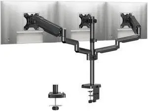 MOUNTUP Triple Monitor Stand Mount - 3 Monitors Desk Mount for Computer Screens Up to 27 inch, Triple Monitor Arm with Gas Spring, Heavy Duty Monitors Stand, Each Arm Holds Up to 19.8 lbs, MU0006
