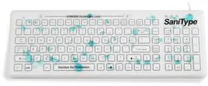 SaniType "Swipe Clean" Flat Surface Washable Keyboard with ON/Off Switch (White) (USB) | KBSTRC106SC-W