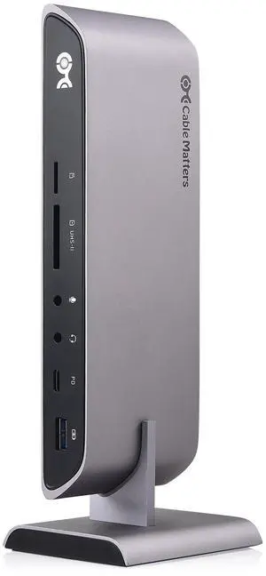 Cable Matters USB C Dock for Windows - Dual 4K DisplayPort, 80W Charging, SD Card Slot, 10Gbps USB-A/USB-C Gigabit Ethernet - Thunderbolt 4 / USB4 / Thunderbolt 3 Port Compatible USB C Docking Station