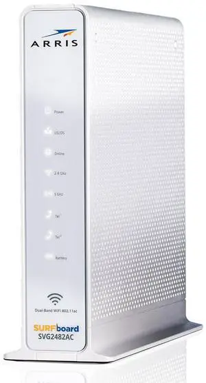 ARRIS SURFboard SVG2482AC DOCSIS 3.0 Cable Modem & AC2350 Wi-Fi Router , Comcast Xfinity Internet & Voice , Four 1 Gbps Ports , 2 Telephony Ports for Digital Voice , Up to 800 Mbps