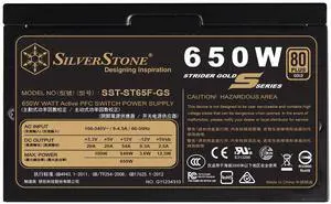 SilverStone Technology 650W Computer Power Supply PSU Fully Modular with 80 Plus Gold & 140mm Design Power Supply (SST-ST65F-GS)
