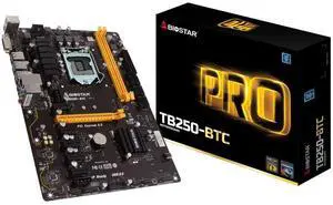 Biostar 198118 Motherboard Tb250-btc Core I7/i5/i3 Lga1151 B250 Ddr4 Sata Pci Express Usb Atx