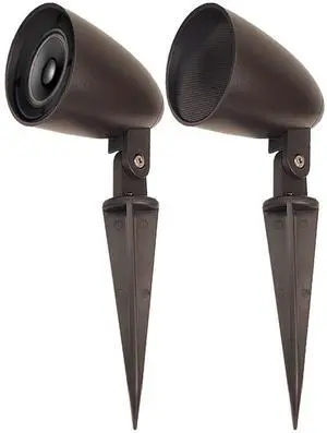 OSD 2.5" Landscape In Ground/Mountable 30W Speaker, Outdoor Weather Resistant Pair, LS2 Bronze (Pair)