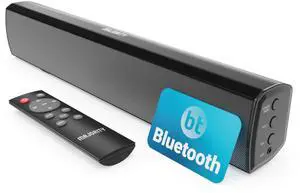 Majority Sound Bar for Smart TV, 50 Watts, 2.0 Bluetooth TV Sound Bar, 15 Inch Home Audio Sound Bars, Small Soundbar for TV and PC | AUX, RCA, Optical, USB | Gaming, Music, Movies - Bowfell Black