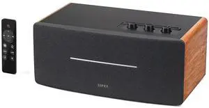 Edifier D12 Integrated Desktop Computer Speakers with Bluetooth 5.0, Wireless Stereo Tabletop Speaker 70 Watts RMS with Subwoofer Line Out, RCA, Aux Input for PC Monitor Laptop - Wooden Enclosure