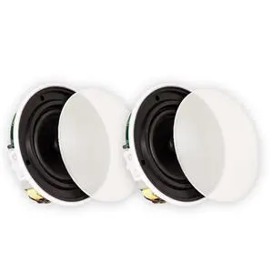 Theater Solutions TSQ670 In Ceiling 70 Volt 6.5" Speakers Quick Install Pair , White