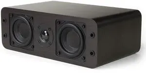 Micca OoO Slim Center Channel Speaker with 3-Inch Woofers and Silk Tweeter, Thin Design Under 4" Tall, for Desktop Stereo or Home Theater Surround Sound, Wall Mountable, Single, Dark Walnut