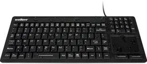WetKeys "Touchpad Plus Professional-Grade Rigid Silicone Washable Keyboard with Touchpad (USB) (Black) | KBWKRC106T-BK
