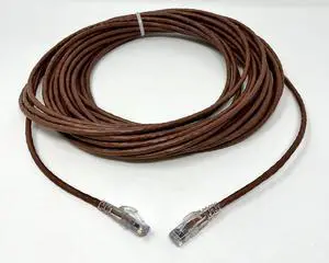 RiteAV - 200 FT Cat6 Brown Ethernet Network RJ45 Patch Cord (Pure Copper) (Connectors and Boots Installed)