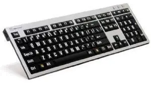 Logickeyboard Large Print Computer USB Wired Keyboard Slim Compatible with PC - Part Number LKBU-LPRNTWB-AJPU-US