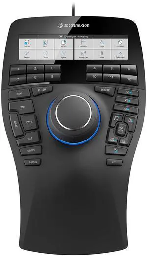3Dconnexion SpaceMouse Enterprise USB Left-Handed 3DX-700056, 31 Programmable Keys, Black