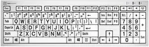 Logickeyboard 'Slimline' with Large Print  Black Letters on White Keys  Made for Windows PC  Including LogicLight Lamp  p/n LKBU-LPRNTBW-AJPU-US
