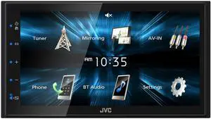 JVC KW-M150BT Bluetooth Car Stereo Receiver with USB Port  6.75" Touchscreen Display - AM/FM Radio - MP3 Player Double DIN  13-Band EQ (Black)