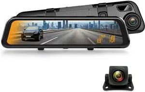 REXING M2 Smart BSD ADAS Dual Mirror Dash CAM 12 IPS Touch Screen, 1080p (Front+Rear),GPS,Stream Media, Parking Monitor, Night Vision,Blind SPOT Detection, Backup Camera for CAR, Pick UP Truck, Taxi
