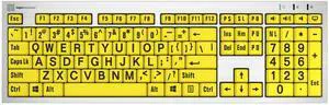 Logickeyboard 'Slimline' with Large Print  Black Letters on Yellow Keys  Made for Windows PC  Including LogicLight Lamp  p/n LKBU-LPRNTBY-AJPU-US