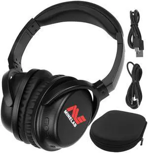 MINELAB ML 80 Bluetooth Wireless Low Latency Headphones with Case and 1/8" Plug for Equinox Series
