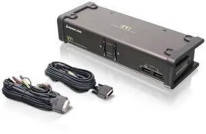 IOGEAR 2-Port DVI KVMP Switch w/Full Set of Cables, (GCS1102 TAA Compliant), Black