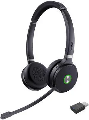 Yealink WH62 Dual Wireless Headset DECT Portable, Teams & Zoom Compatible Noise Cancellation Headsets with Microphone, 120m 13h Talk Office Headphone for VoIP Phone PC, Optimized for UC Platform
