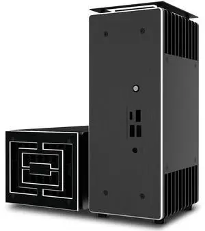 Turing ABX, Design for Gigabyte 4000U Series BRIX Mini-PC Up to AMD Ryzen(tm) 7, Compact Pure Aluminium Fanless Case, Internal M.2 SSD heatsink, Vertical or Horizontal Placement, A-NUC76-M1B
