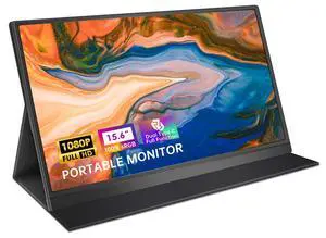 HAMTYSAN 15.6 Inch FHD 1080P Portable Laptop Monitor, USB C HDMI Second External Monitor for Laptop, Desktop, Mac, Tablet, Phones, PS4/5, Xbox, Switch, Dual Speaker with Protective Case
