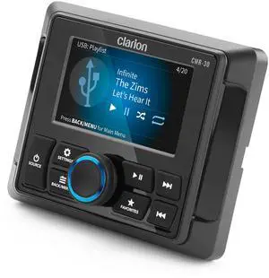 Clarion CMR-30 Wired Marine Remote with 3" Full-Color LCD Display, IP67, Compatible with CMM-20, CMM-30 & CMM-30BB
