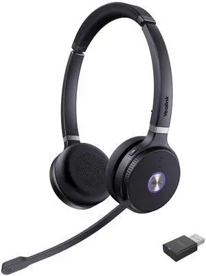 Yealink WH62 Portable Wireless Headset with Dongle Computer Headset with Microphone (for Teams Optimized, WH62 with Dongle)