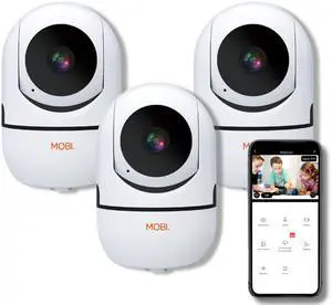 MOBI - MobiCam Indoor Camera - Baby Monitor with Camera and Audio - Smartphone and Wi-Fi Access (HDX - 3 Pack)