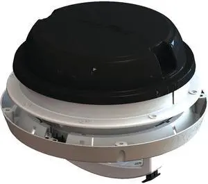 MAXXAIR Maxxfan Dome Plus with LED Light, 6" Round 12V Ventilation Fan - Compact Solution for Rooftop or Sidewall Ventilation, Exhaust Only, Fan Guard Rain Shield, Moisture Control, Black (00-03810B)