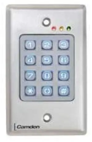Camden CM-120W-V2 Outdoor, vandal resistant, metal backlit keypad, 999 users, 12/24V AC/DC