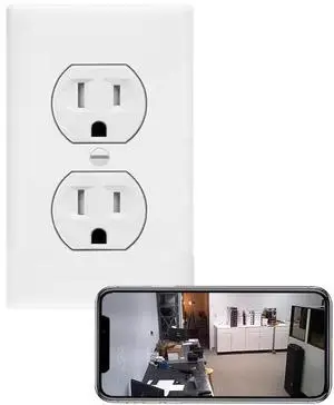 Jovision HD 4K Power Outlet Spy Camera Covert Receptacle AC DC Hidden Camera